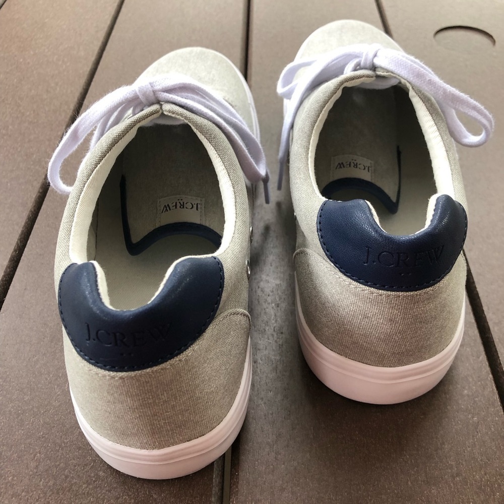 J Crew Casual Comfort Low Grey Canvas Lace Up Sneakers Size 9 - Picture 6 of 7